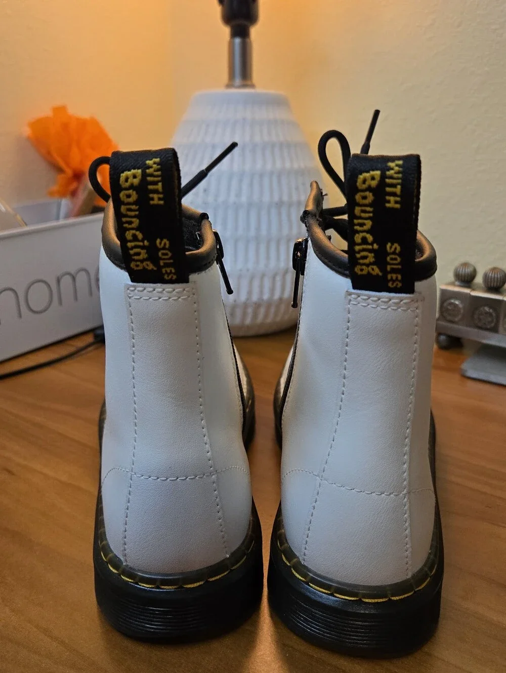 Dr. Martens Zavala Combat Boots in White Size:  US4M 